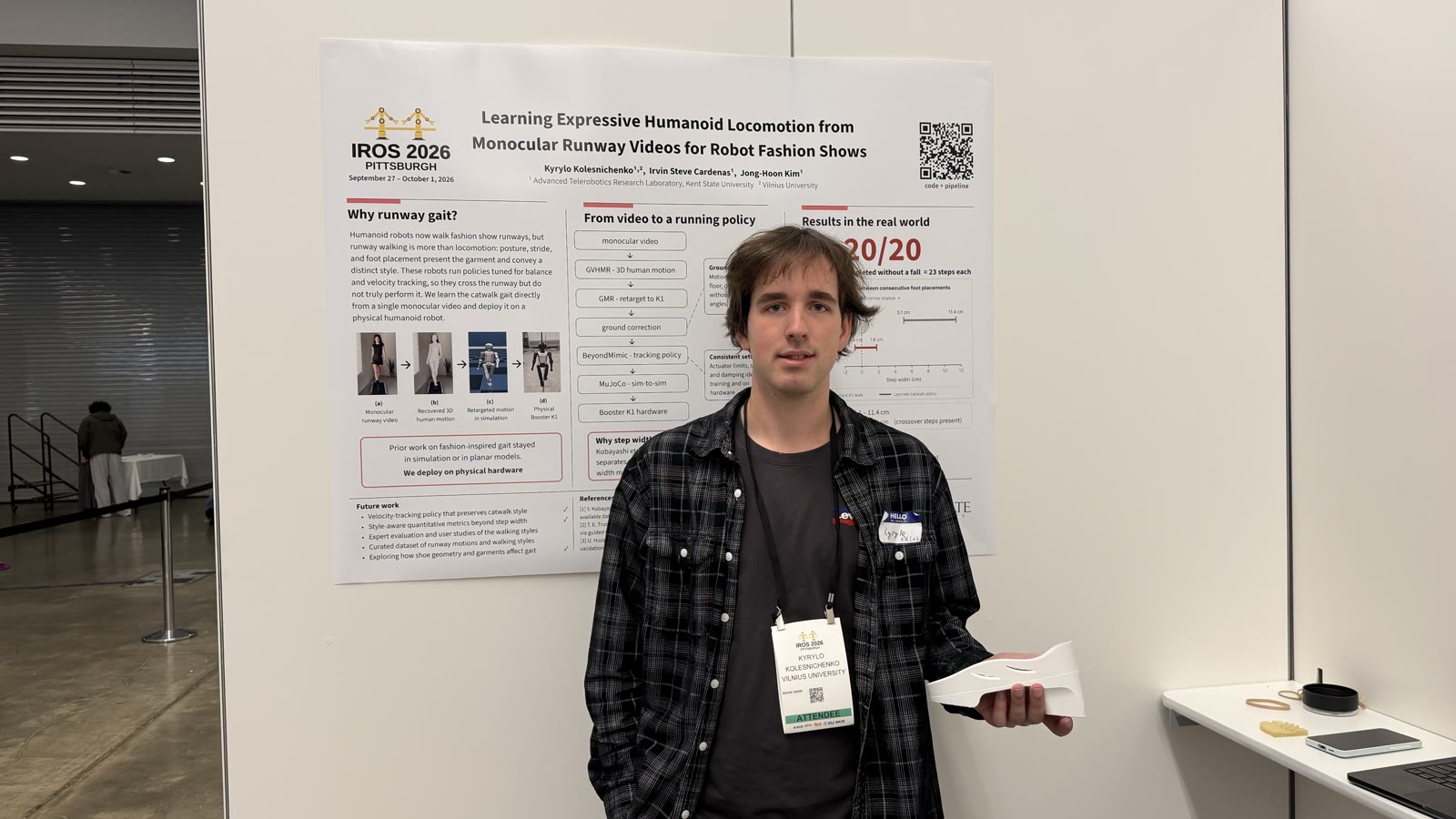 Kyrylo at his poster at IROS 2026
